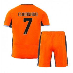 Inter Milan Juan Cuadrado #7 Tredje trøje Børn 2023-24 Kort ærmer (+ korte bukser)